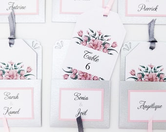 Escort cards Romantic - Country wedding - Floral - Customizable