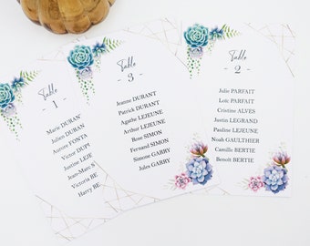 Poster for country wedding table plan or boho