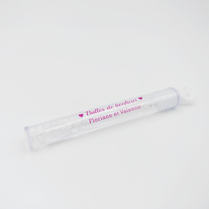 Transparent labels for wedding or baptism bubbles customizable stickers KlrKrea Pink