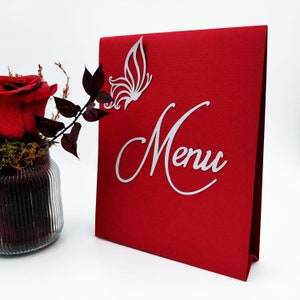 Papillon wedding menu - Romantic menu - Red