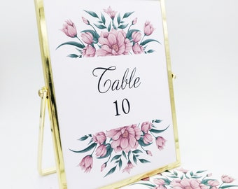 Numéros de table de mariage champêtre romantique