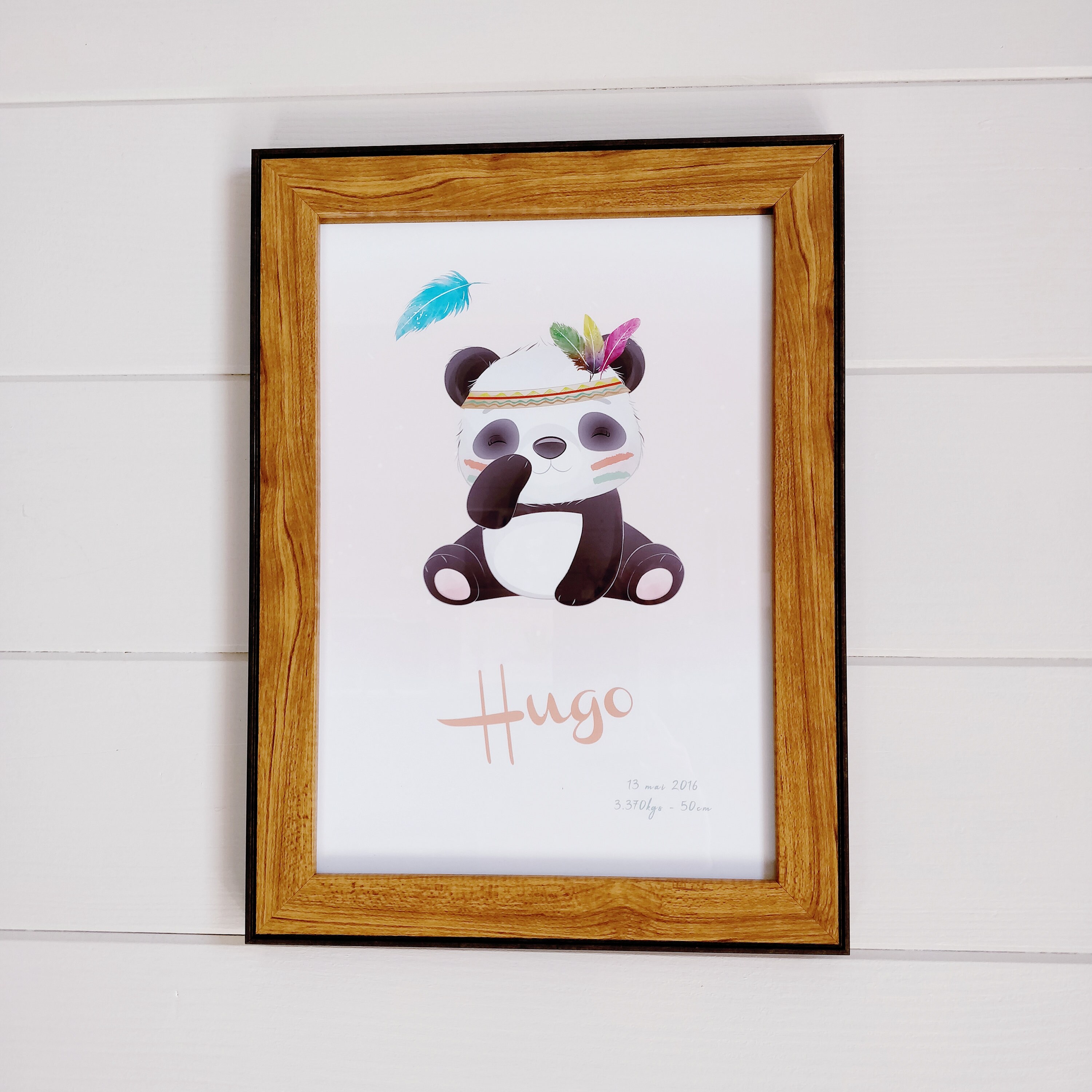 Affiche de Naissance Personnalisable Animaux Boho