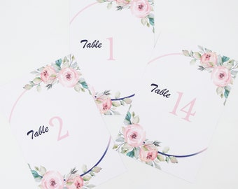 Country wedding table numbers or boho