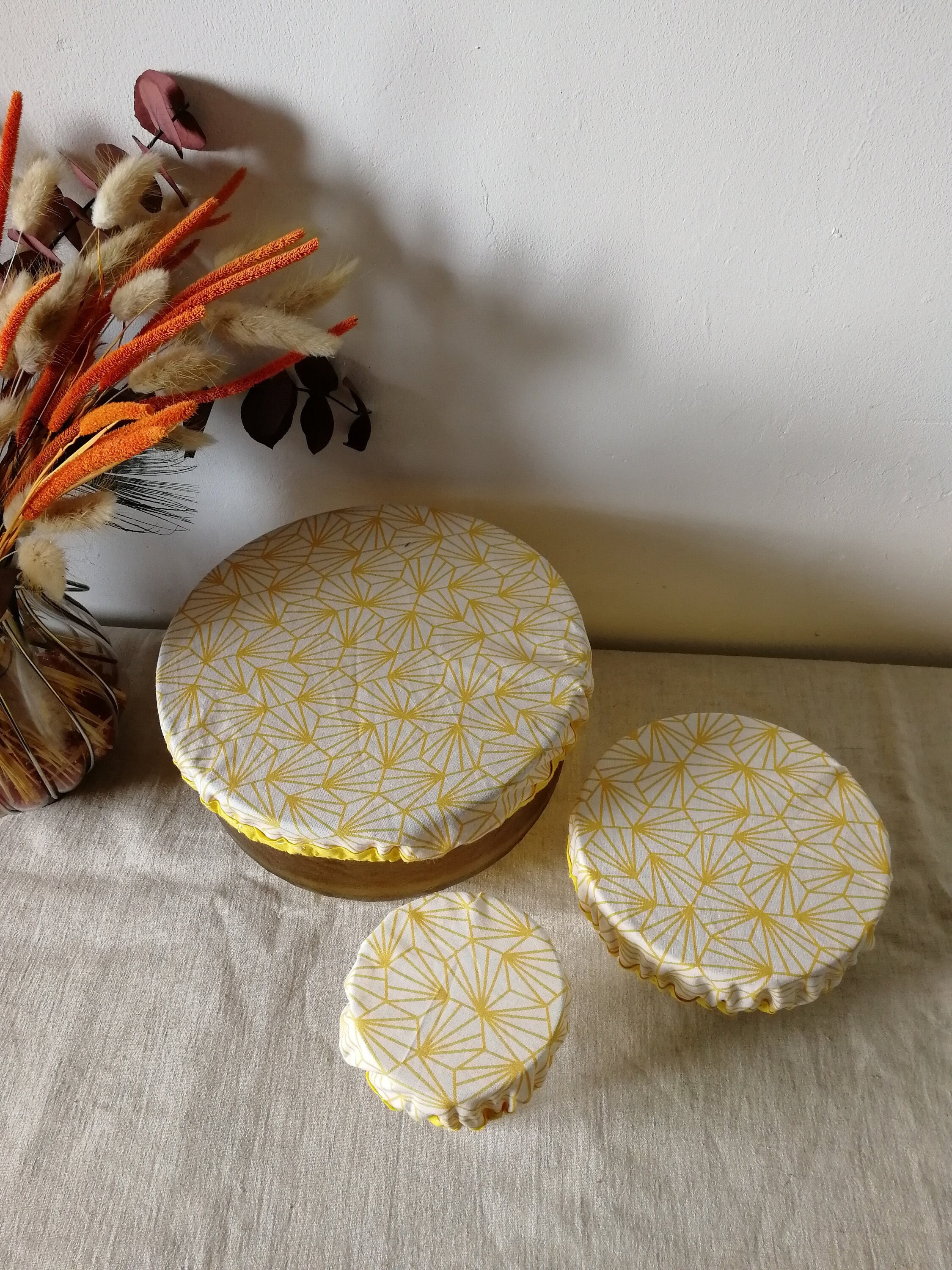 Lot de 3 Charlottes Jaune Géométrie