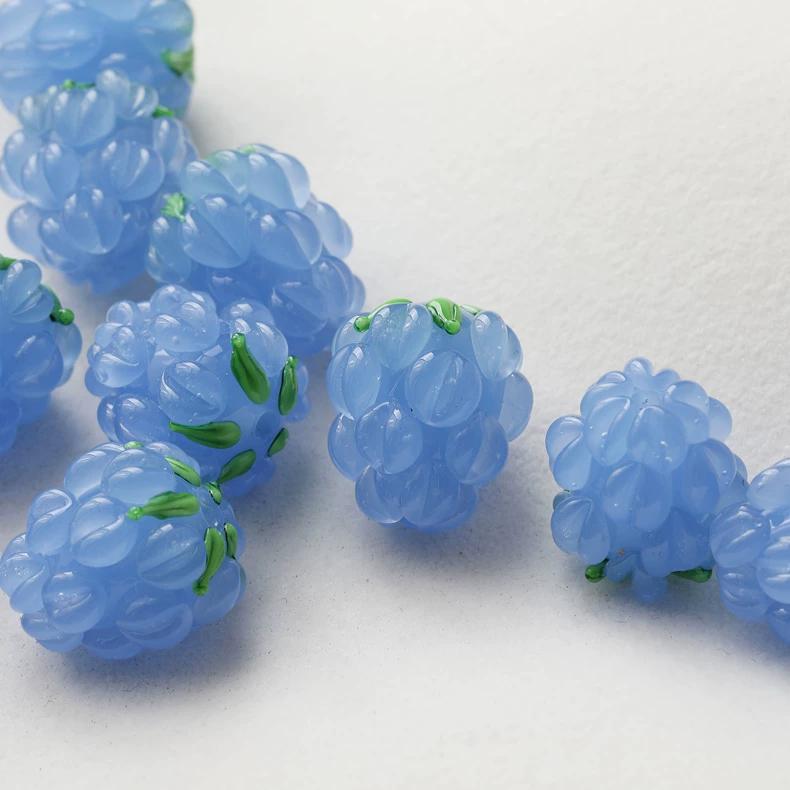 Blue Raspberry Strawberry Glass Beads ,artisan Lampwork, Beads for ...