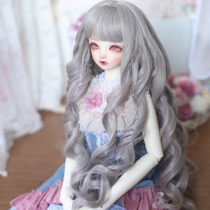 New high quality high temperature fiber BJD SD Bangs long curly wig female doll wig 1/3 1/4 1/6 bjd doll wig Black for dolls