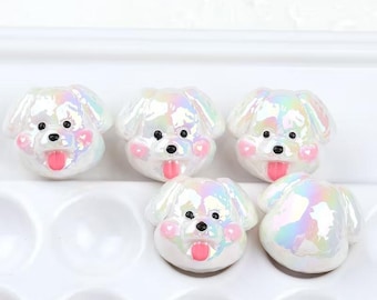 5pc Acrylic Dog Loose Spacer Beads Craft Beads for Jewelry Making, Bracelet Necklace Earring Supplies