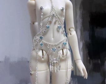 bjd puppenkörper kette ist geeignet für 1/6, 1/4, 1/3 Onkel größe silber körper mit milch kette puppe zubehör