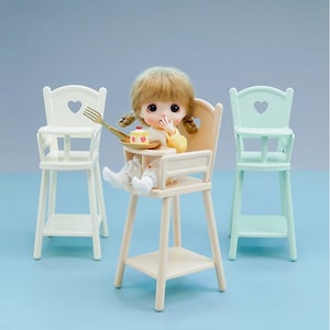 Doll Furniture Decoration 1/12 Metal Baby Chair Blythe OB11 GSC Lol Mini Dollhouse Accessories Play House Toys Gifts