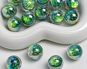 16mm Resin Dragon Scale Beads - Transparent Suitable for DIY Making, Bracelet & Phone Chain Accessories,Craft Bead Decorations