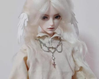 BJD Doll Halskette, Silber Kette Kreuz Anhänger, 1/3 1/4 ID75 Größe