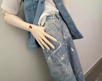BJD Doll Clothes For ID75 Dolls T-shirt Vest Pants Set Dolls Clothing Accessories