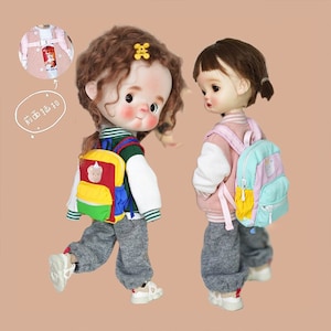 BJD 1/6 accessoires de vêtements de poupée sac à dos pour Qbaby Blythe Ob22 Ob24 poupées mode sac à dos fait main Blythe vêtements jouets