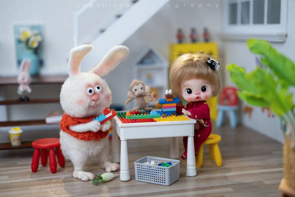 112 Scale Miniature Dollhouse Building Blocks Table Set for Etsy