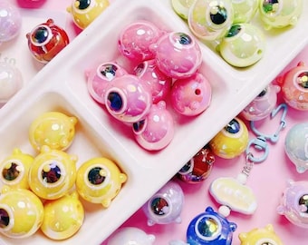 Cute One Eyed Monster Resin Beads DIY Handmade Jewelry （5pcs）