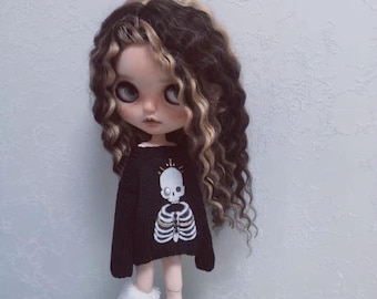 Suéter de ropa para muñecas Bylth, suéter de moda para muñecas Blythe ob24 ob22 1/6 Bjd