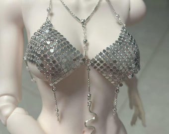 bjd doll clothes are suitable for 1/3 1/4 Uncle size Silver sequins Camisole doll accessories
