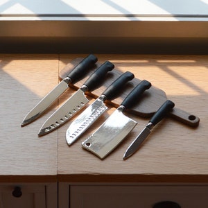 1/6 Scale Miniature Dollhouse Kitchen Knife Rest Mini Cooking Utensils for Barbies BJD Doll House Accessories Toy