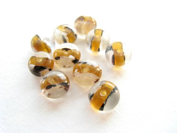 silver leaves,torch beads 5 flat beads 18x12mm oval lampwork glass orange brown laminated beads,fusing beads