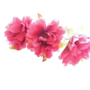 3 oeillets fuchsias soie artificielle 3 cm,fleurs sur tiges,fleurs scrapbooking,fleurs pour couronnes,fleurs artificielles,fleurs cheveux image 4