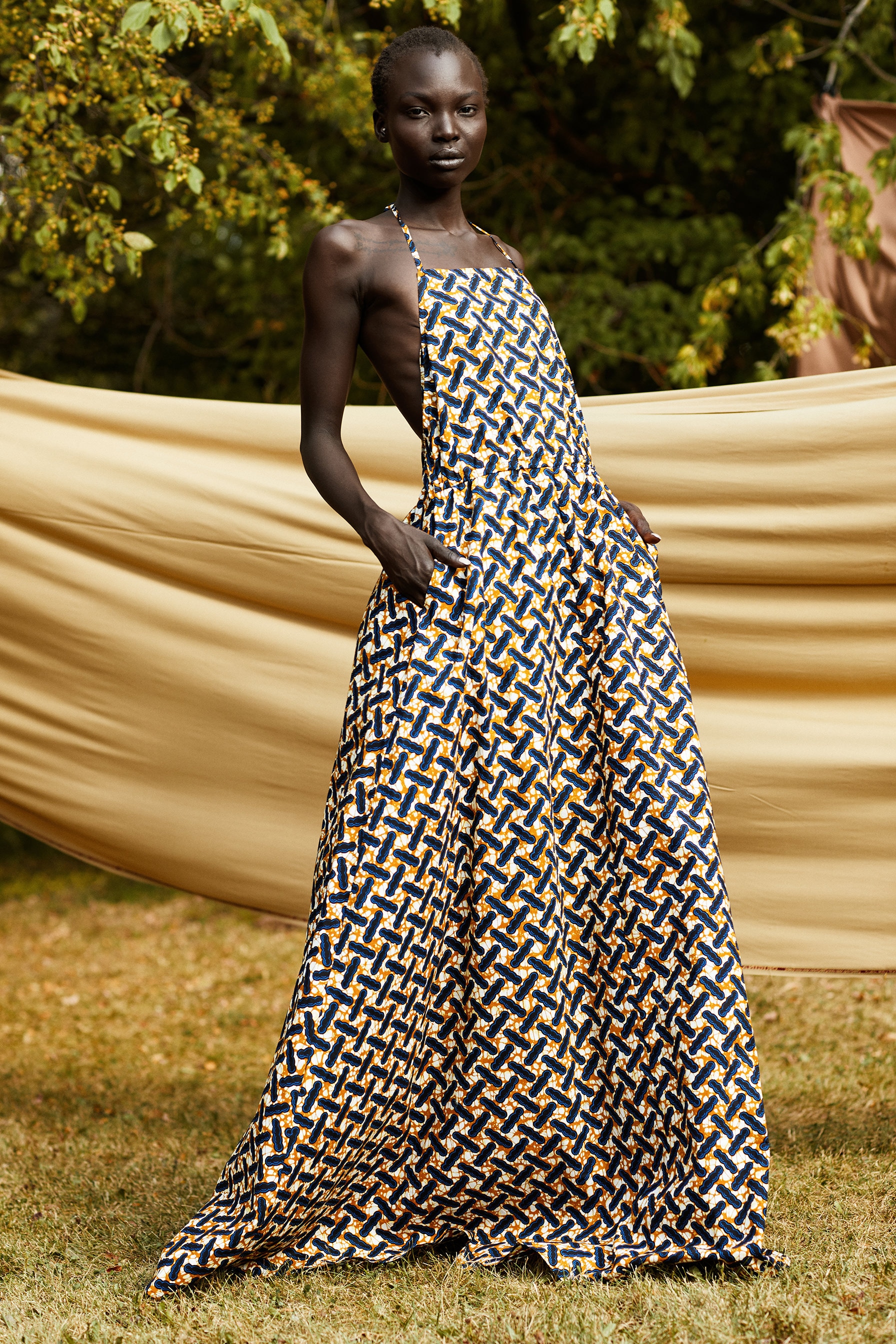 Handmade African Print Halter Maxi Dress