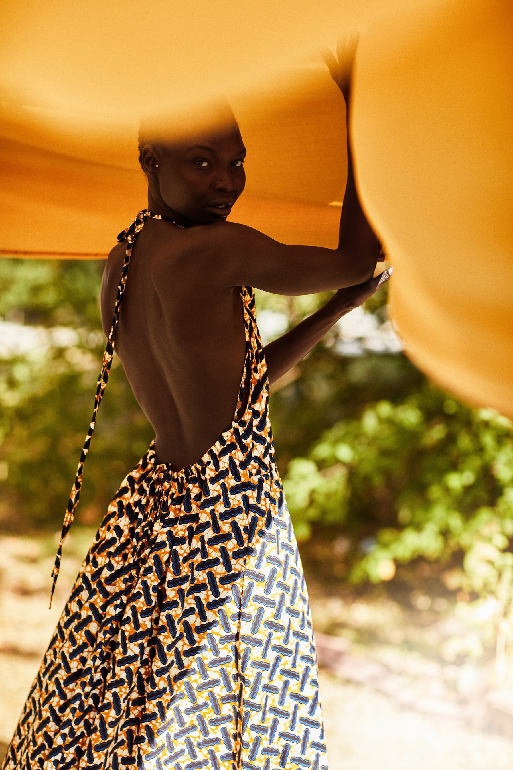 Handmade African Print Halter Maxi Dress