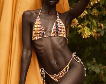 MODERN SWIMSUIT | Ankara Bikini Set | African Swimsuit | 3 Piece Swimsuit | African Print Trio Fashionable Comfortable Swim Set