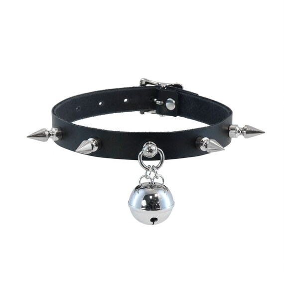 Dskink Spiked Bell Collar Kitty Petplay Choker Top Grain Etsy
