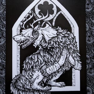 Vicar Amelia Woodcut || A4 Art Print