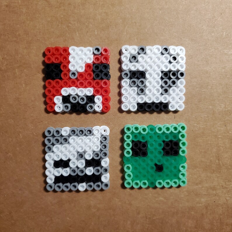 Minecraft Mobs Perler Bead Skeleton Ghast Etsy