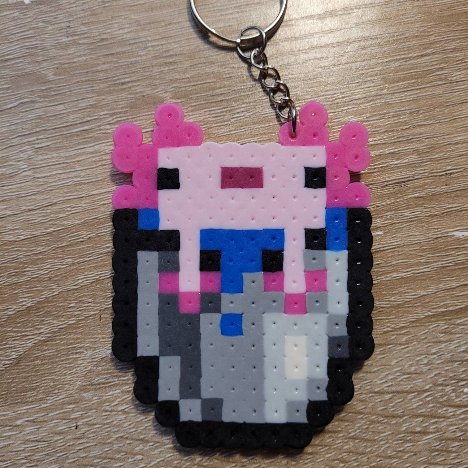 Mini Minecraft Leucistic Pink Axolotl Keychain Etsy