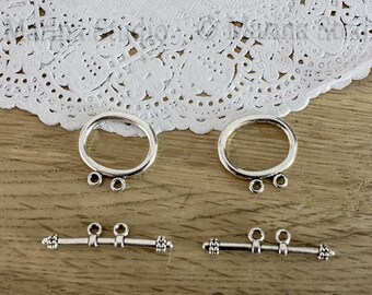 2 Sterling Silver Toggle Clasps Sterling Toggle Clasps 925 | Etsy