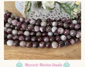 Set of rubella A+ tourmaline pearls in 8mm or 6mm --Minimum order 5 euros excluding shipping costs