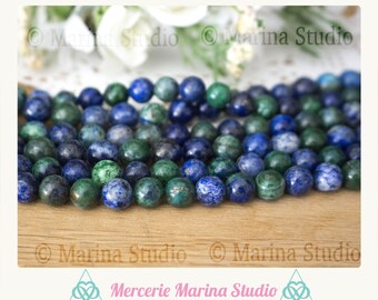 10 perles azurite malachite 10mm 8mm 6mm *reiki * chakras---Minimum de commande 5 euros hors frais d'envois