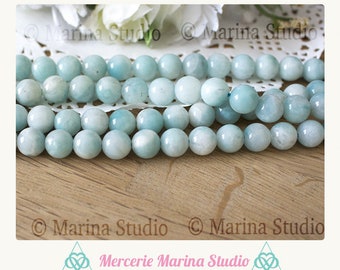 10 perles amazonite 8mm 6mm ou 4mm naturelles *reiki * chakras healing---Minimum de commande 5 euros hors frais d'envois