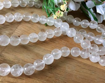 10 perles en quartz laiteux 8mm ou 6mm ou 4mm naturel non traitées ! Parfait pour creation reiki * chakras healing