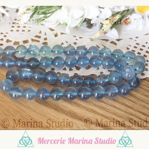 RARES Blue Fluorite Pearls 8mm or 6mm A reiki chakrasMinimum of order 5 euros excluding shipping costs image 2