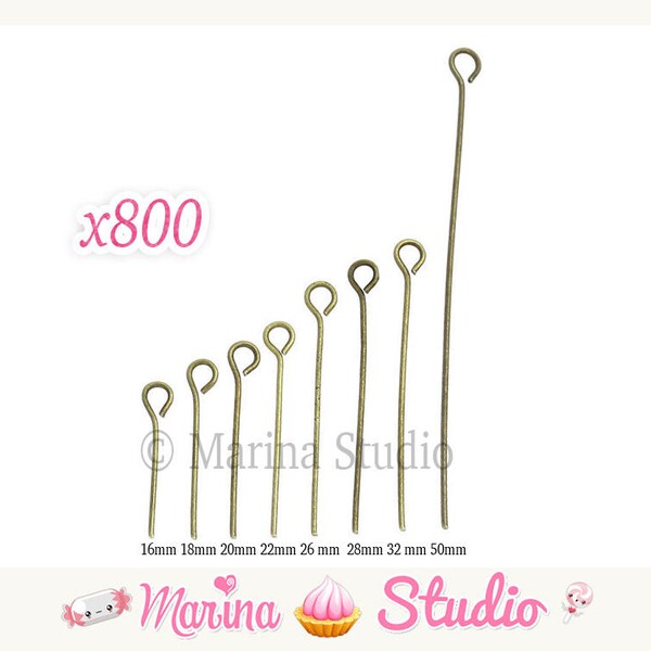 800 Eye nail rods / Eye rods Bronze---Order minimum 5 euros excluding shipping costs