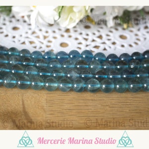 RARES Blue Fluorite Pearls 8mm or 6mm A reiki chakrasMinimum of order 5 euros excluding shipping costs image 1