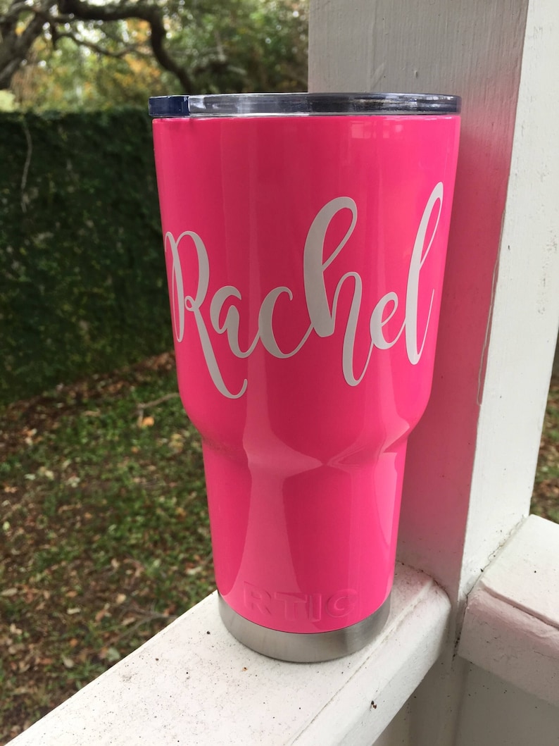 Name permanent vinyl decal for tumbler/cup/yeti/rtic Etsy