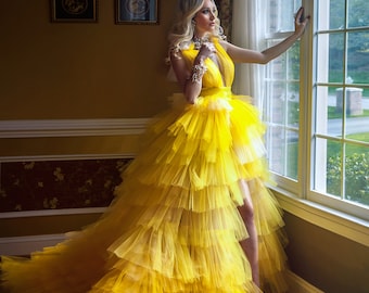 Ruffle tulle airy dress|LE'RURE