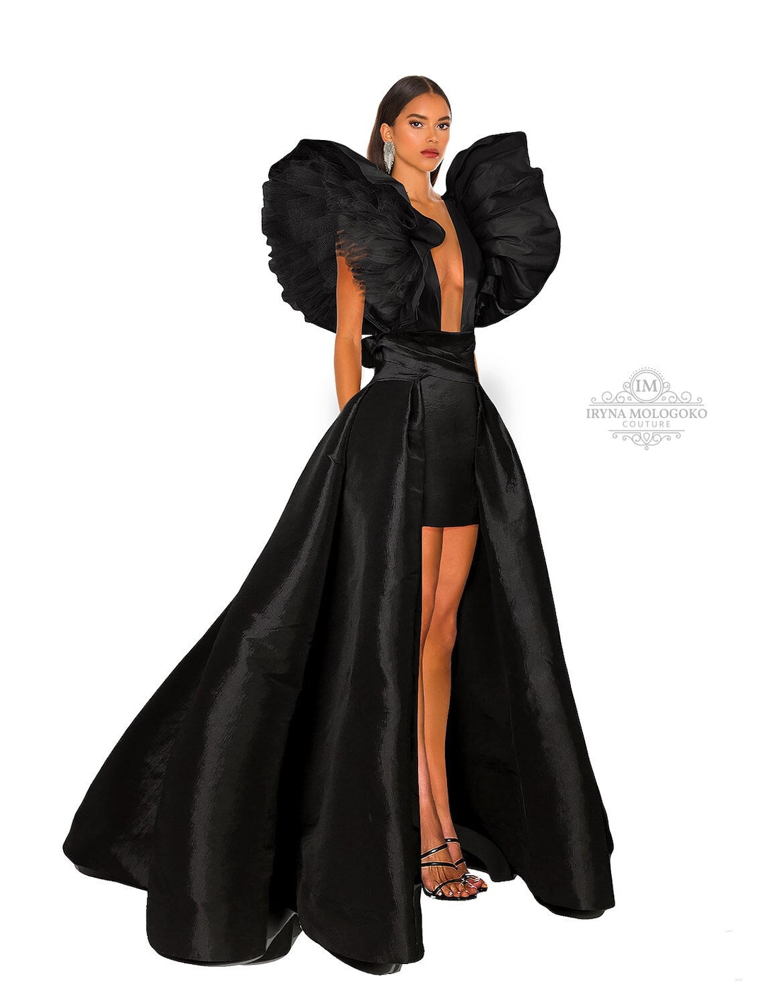 KATRINA SET Large Statement Sleeves Maxi Red Carpet Style - Etsy