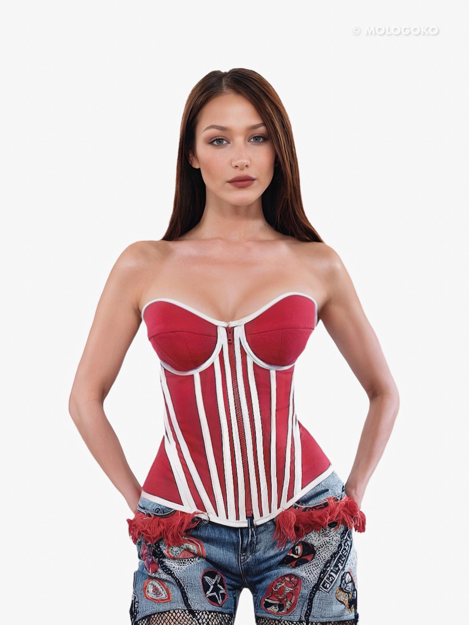 zipper bustier top