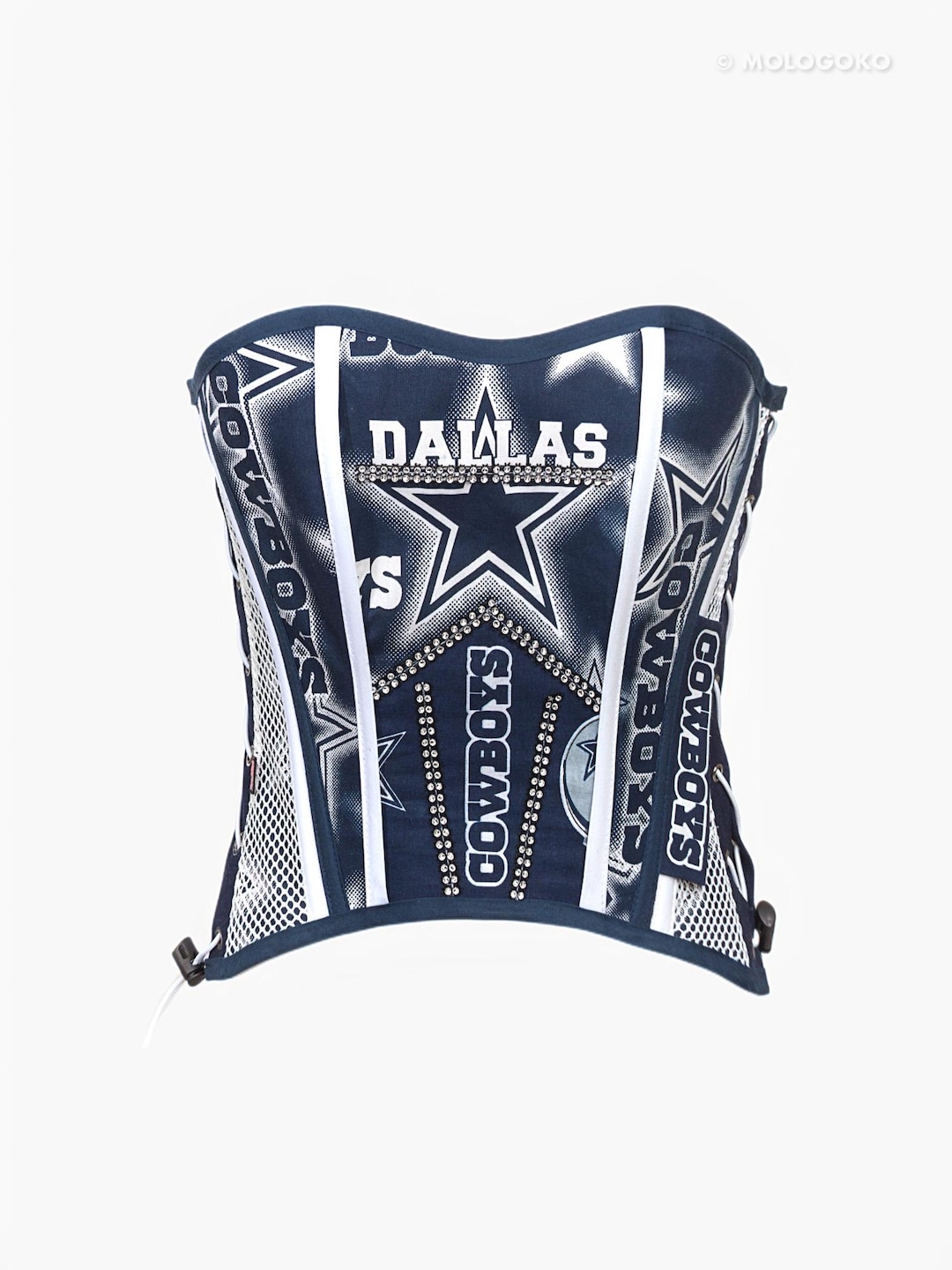 Corsé sexy del equipo de fútbol americano Dallas COWBOYS de la NFL,  camiseta de fútbol femenino, fútbol dominical, atuendo de fiesta, portón  trasero,