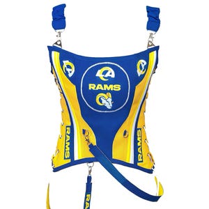 Pro Football LA RAMS Football Team Corset Bustier Top, Mothers Gift, Birthday Gift Party Outfit Girls Night, Game Day Outfit Girlfriend Game