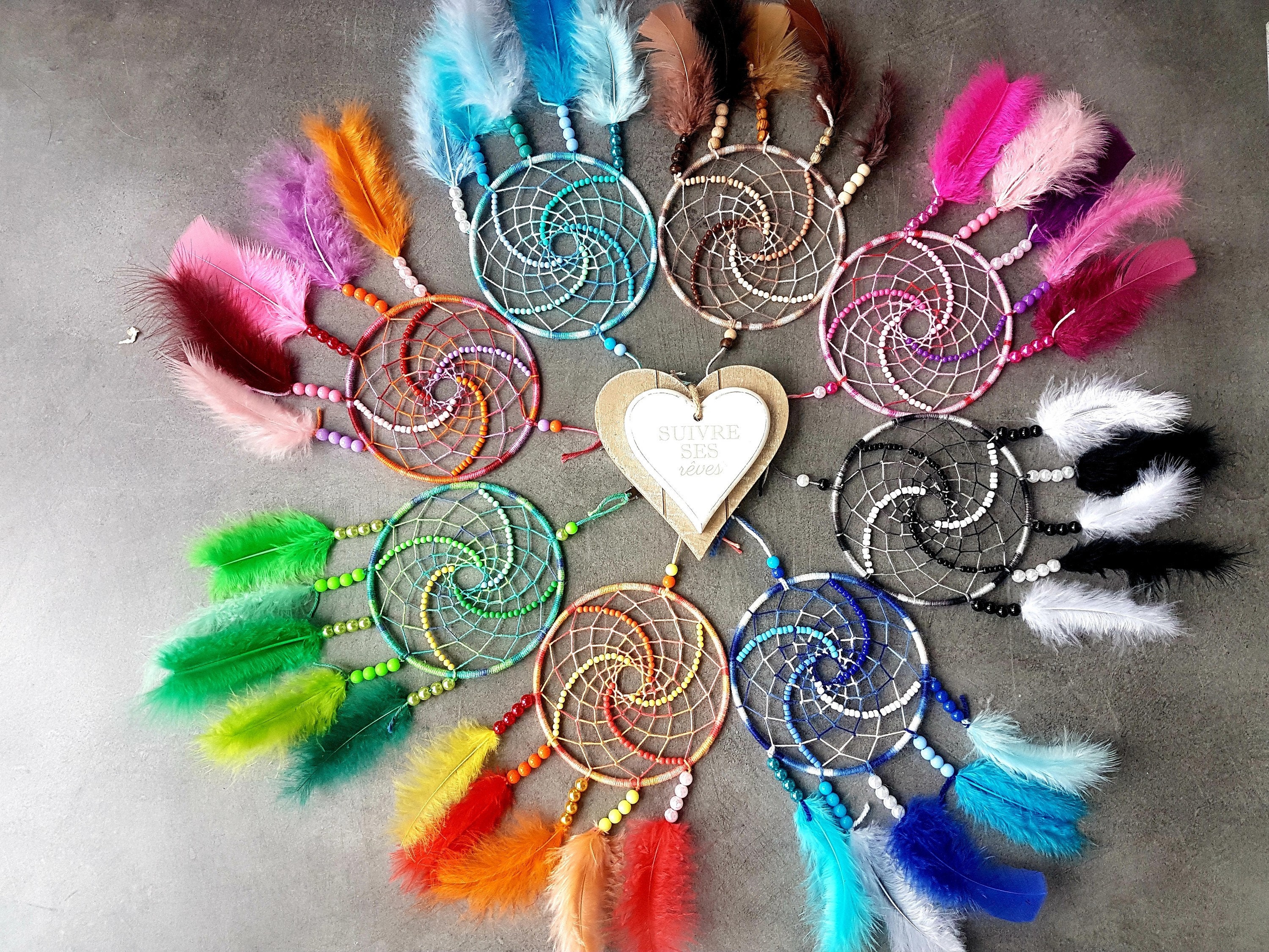 Attrape Rêves, Fait Main, Dreamcatcher, Perles, Décor Mural/Taille Réelle 25 cm