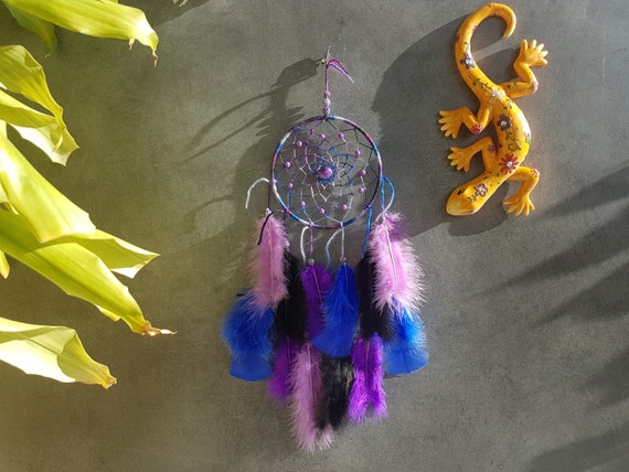 Hand Made Purple Dream Catcher 40cm x 12cm