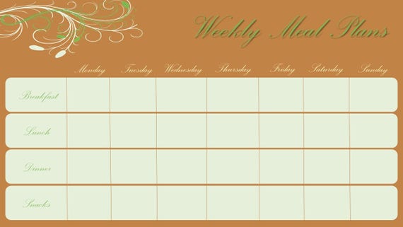 Meal Plan Printable Chart