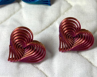 NEW #3dprinted Spiral Heart post earrings