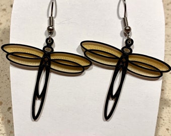 Dragonfly 3d printed earrings